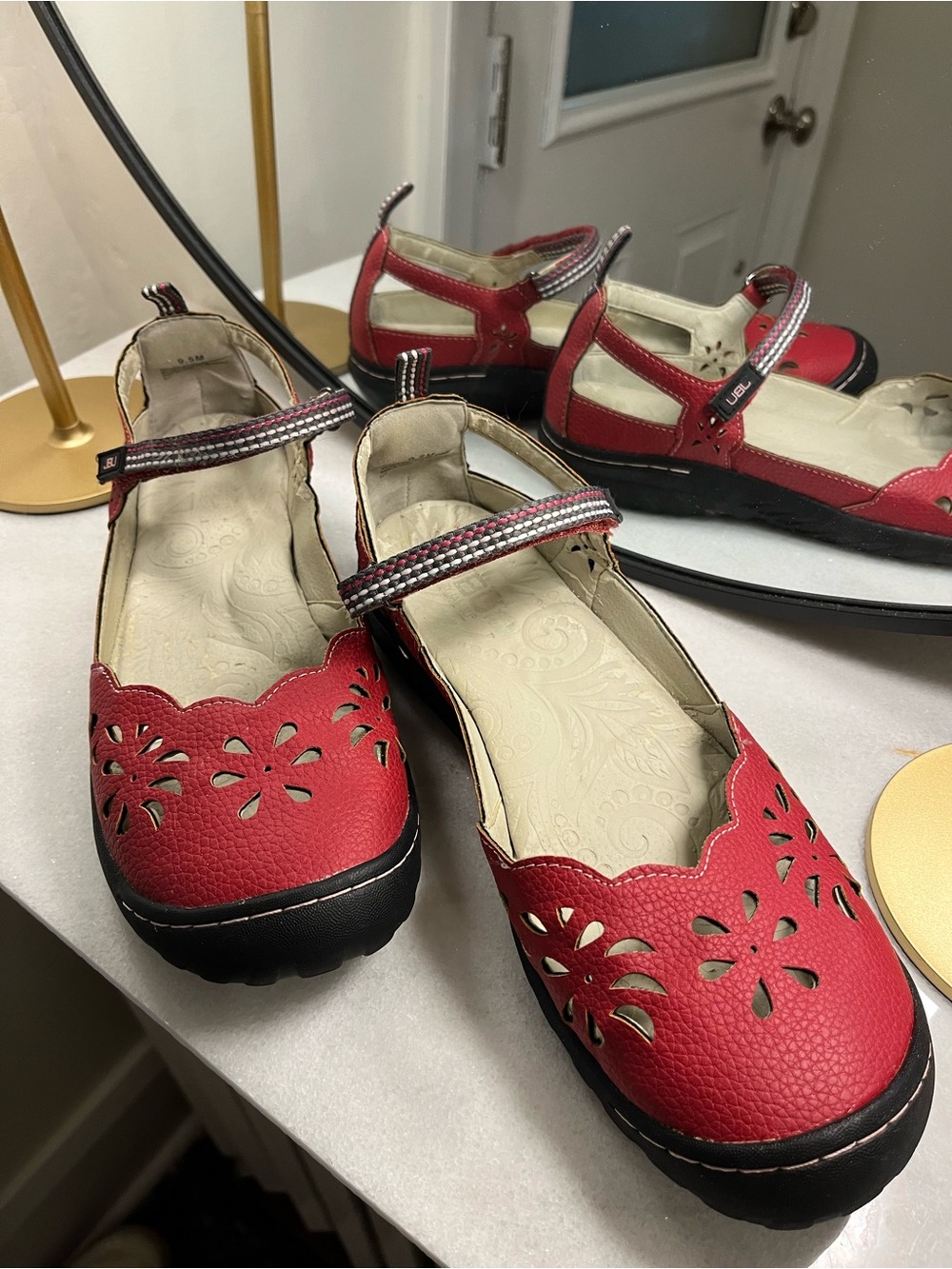 JBU by Jambu Memory Foam Comfort Red Mary Jane Shoes - Sz 9.5